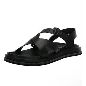 Chaco Townes Sandal Black Leather Strappy Buckle Womens 9 JCH109472Z